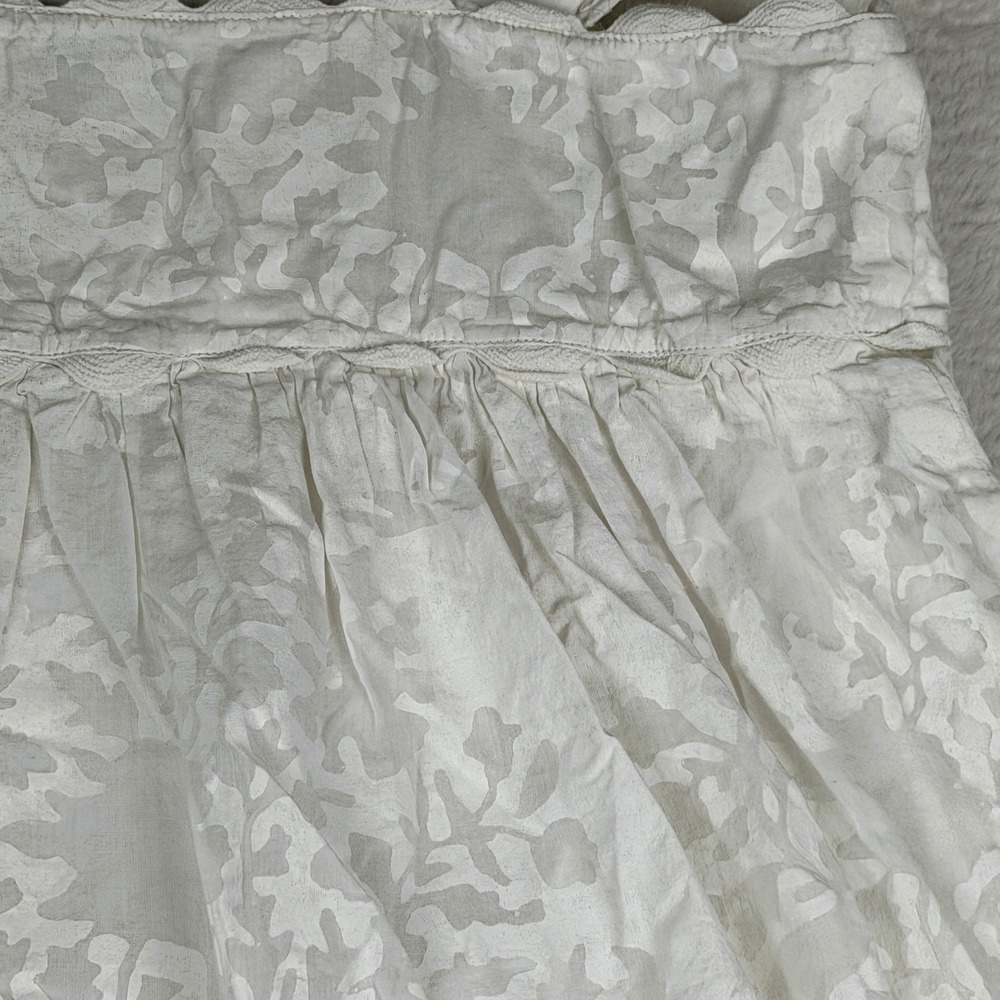 Juliet Dunn London Womens 2 US 6/8 White Cotton Babydoll Top Ruffle Boho - Picture 3 of 12